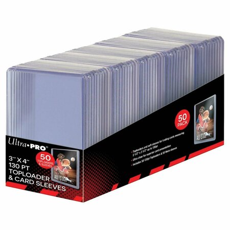 COOLCOLLECTIBLES 3 x 4 in. Super Thick 130PT Top Loader with Thick Card Sleeves, 50PK CO3369073